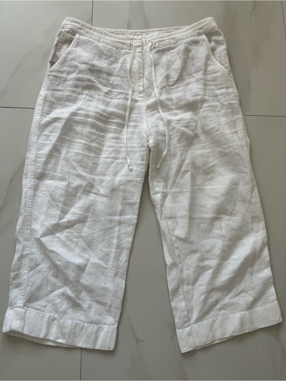 Talbots 100% linen White Wide-Leg Pants size 14 - Picture 12 of 13